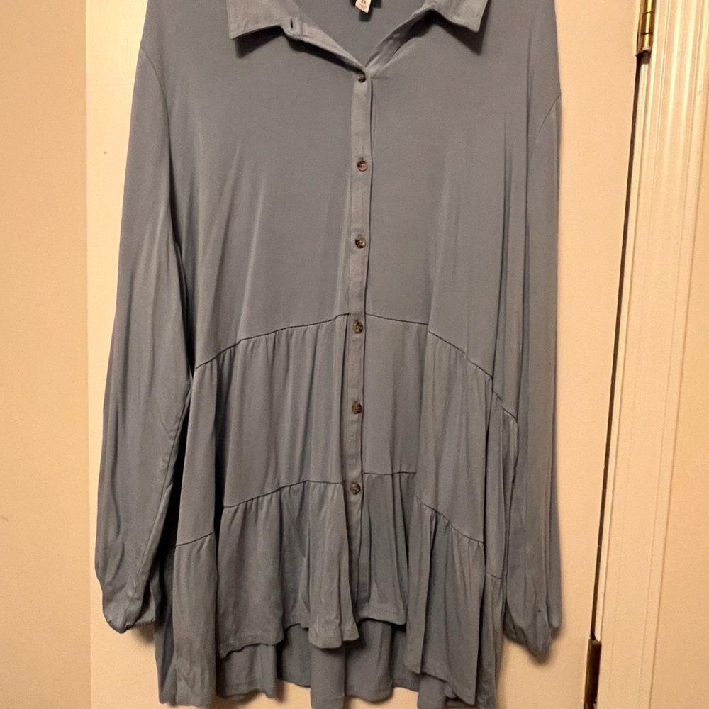 New Directions Light Blue Button-Down Shirt